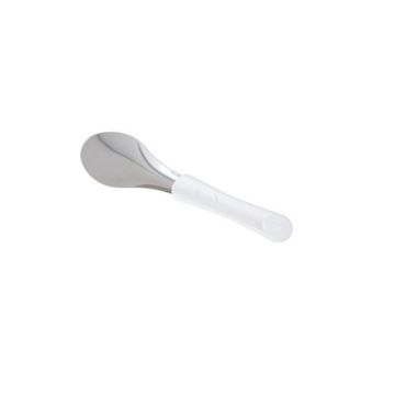 Stainless steel ice cream scoop with white handle