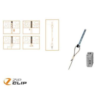 Zip clip kabelophangsysteem met m6x20mm 3m - belasting 15kg - 10pcs pck galvaniseerd