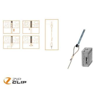 Zip clip kabelophangsysteem met m6x45mm 5m - belasting 50kg - 10pcs pck galvaniseerd