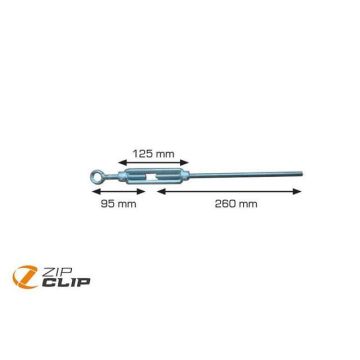 M10 turnbuckle with closed eye and threaded rod m10 - 100 125 260 mm
