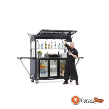 Coolrolly cocktailbar | multifunctionele mobiele pop-up cokctailbar | 1850x750x(h)2040mm