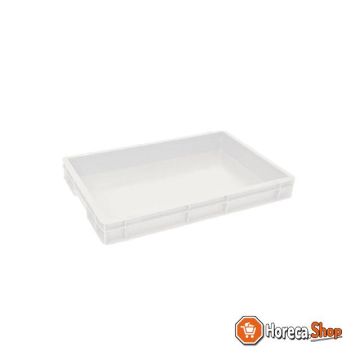 Pizza dough container 600x400x70 mm white closed - budget line (hdpe)