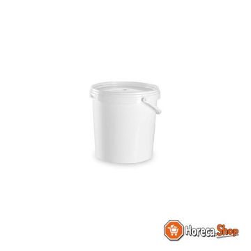 Bucket 11.1l - un approved white - plastic handle - lid incl.