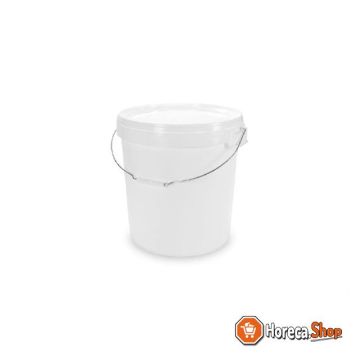 Bucket 32.9l - un approved white - metal handle - lid incl.