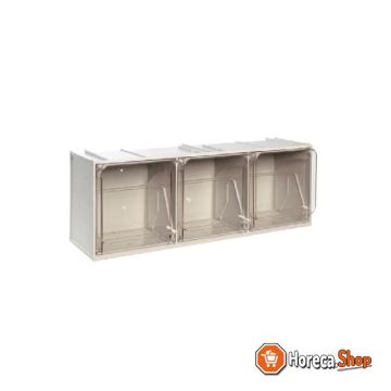 Module conteneur basculant - 600x200x220 mm 3 plateaux - série crystal box
