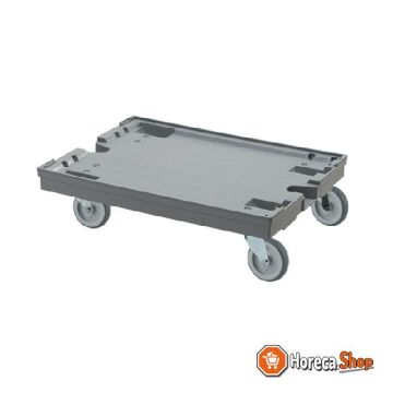 Transport chassis 600x800x200 mm with gray rubber wheels