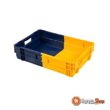 Euronorm stack &amp; nest container - 600x400x143 closed - nestable - bi-color