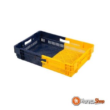 Euronorm stacking container - 600x400x127 perforated - nestable - bi-color