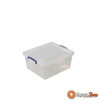 Transparent box with lid 470x385x190 mm - 17.50l - nestable