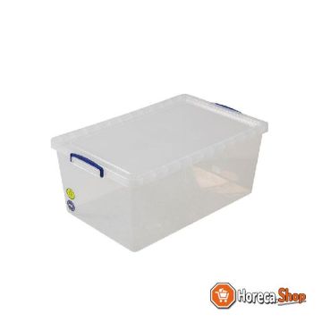 Transparent box with lid 675x440x270 mm - 62l - nestable