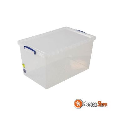 Transparent box with lid 723x450x490 mm - 83l - nestable