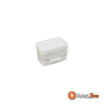 Rectangular bucket - 3.6 l with metal handle - excluding lid