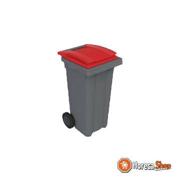 Abfallbehälter auf rädern 120l mit farbigem deckel