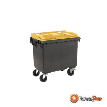 Maxi-container 4 zwenkwielen - 660l met gekleurd deksel