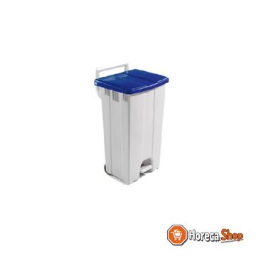 Waste bin with colored lid - 90 l with pedal and 2 wheels