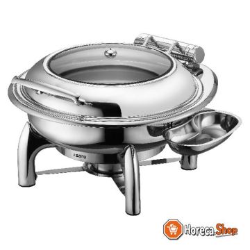 Induction chafing dish with self-closing lid, round model jessie