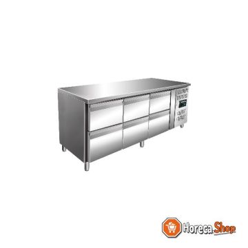 Etabli réfrigéré  avec jeu de tiroirs avec 3 x 2 tiroirs modèle kylja 3160 tn