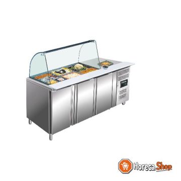 Refrigerated workbench with glass top model gn 3100 tns