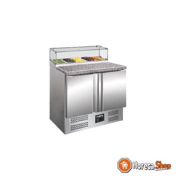 Pizza workbench with glass display case model ps 200 g