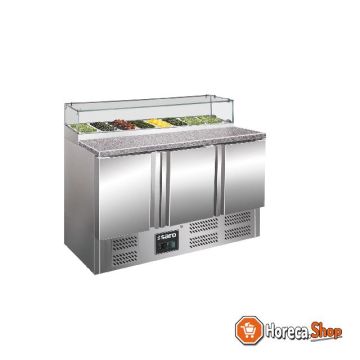 Pizza workbench with glass display case model ps 300 g