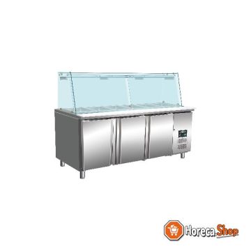 Refrigerated workbench with glass top model sg 3070