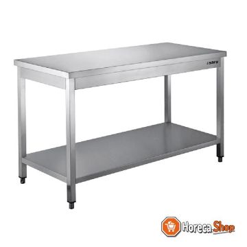 Stainless steel table, disassembled, with shelf - 600 mm depth, 2000 mm