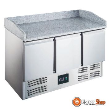 Pizza preparation table with glass top model es 90