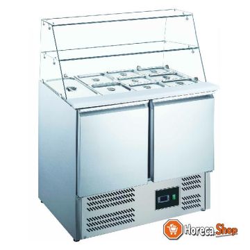Saladette with glass top model es 900 g
