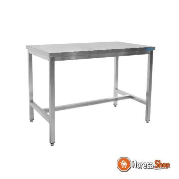 Roestvrijstalen tafel, zonder onderblad - 600 mm diepte, 2000 mm