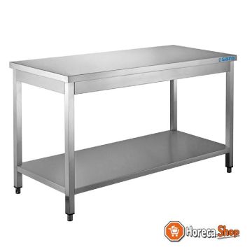 Stainless steel table, with bottom shelf - 600 mm depth, 700 mm