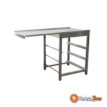 Drain table for dishwasher left, 1 tray, 1200 mm