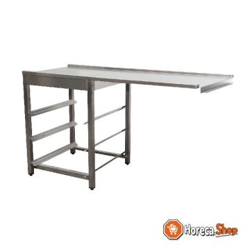 Right-hand dishwasher drain table, 1 tray, 1600 mm
