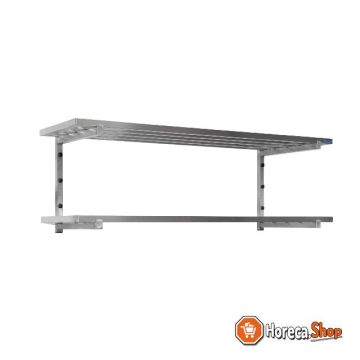 Wall shelf with 2 open grids, 1000mm