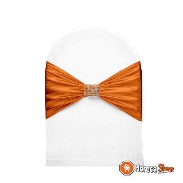 Stoelband met zilverbandje | one size | oranje