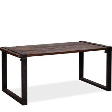 Old dutch tafel met barnwood-tafelblad, laag, u-frame, 120x80x76 cm (lxbxh), 30120lu