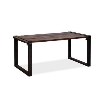 Old dutch tafel met barnwood-tafelblad, laag, u-frame, 180x80x76 cm (lxbxh), 30180lu
