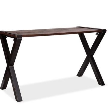 Old dutch tafel met barnwood-tafelblad, hoog, x-frame, 220x80x110 cm (lxbxh), 30220hx