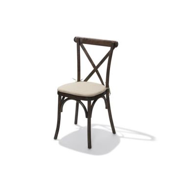 Kussen voor crossback (bar)stoel, ecru, gewatteerd, 46x45x2cm (lxbxh), 50100cshn