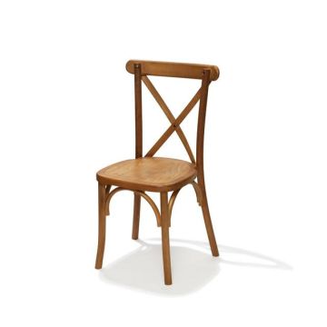 Crossback stapelstoel massief hout, licht bruin, 48x47x88cm (lxbxh), 50100l