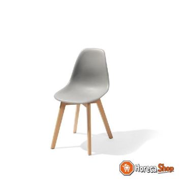 Keeve stapelbare stoel grijs, berkenhouten frame en kunststof zitting, 47x53x83cm (lxbxh), 505f01sg