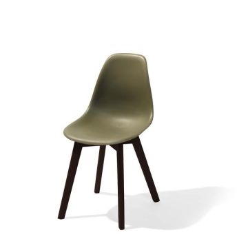 Keeve stapelbare stoel groen, berkenhouten frame en kunststof zitting, 47x53x83cm (lxbxh), 505fd01sdg