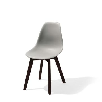 Keeve stapelbare stoel grijs, berkenhouten frame en kunststof zitting, 47x53x83cm (lxbxh), 505fd01sg