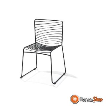 Wire stackable chair black, steel wire, 50800