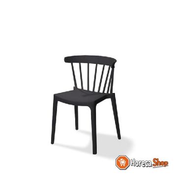 Windson stapelstoel zwart, polypropyleen, 54x53x75cm (lxbxh), 50900