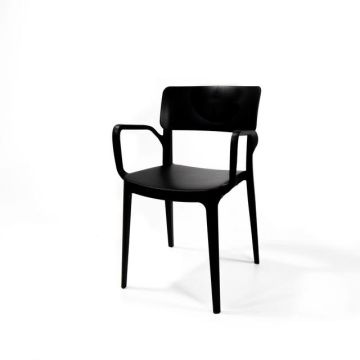Wing stapelstoel met armleuning zwart, 50920