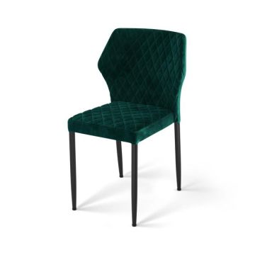 Louis stapelstoel groen, velvet gestoffeerd, brandvertragend, 49x57,5x81,5cm (lxbxh), 52002