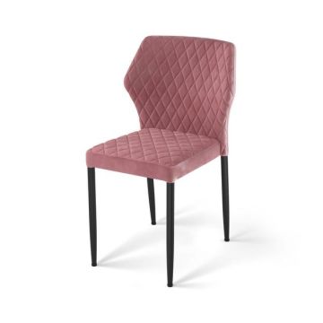 Louis stapelstoel roze, velvet gestoffeerd, brandvertragend, 49x57,5x81,5cm (lxbxh), 52006