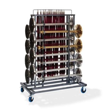 Elegance trolley voor 16 afzetpalen en afzetkoorden, hamerslag, 129x76x180cm (lxbxh)