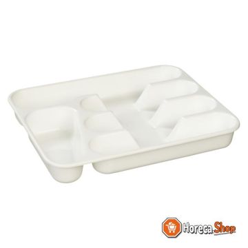Cutlery tray 33.5x26.5 white 5-compartment
