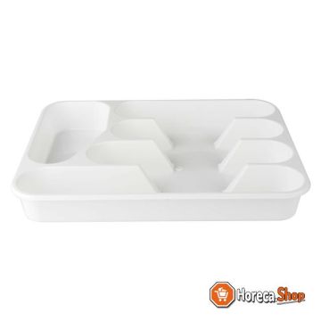 Cutlery tray 35x26x4.5 white 5-compartment